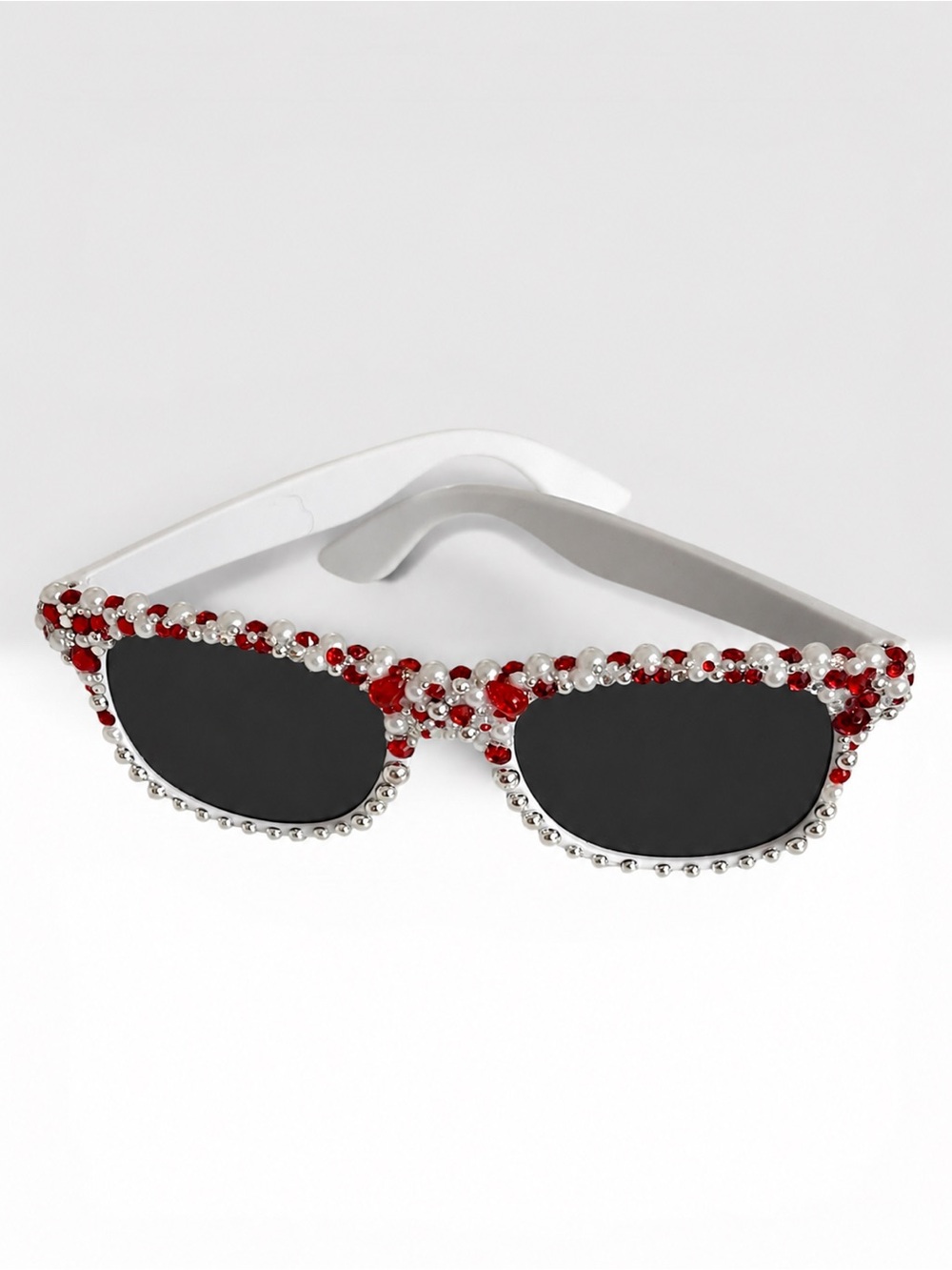 Hand Embellished Rhinestone & Pearl Statement Sunglasses ❤️✨ - Picture 3 of 5